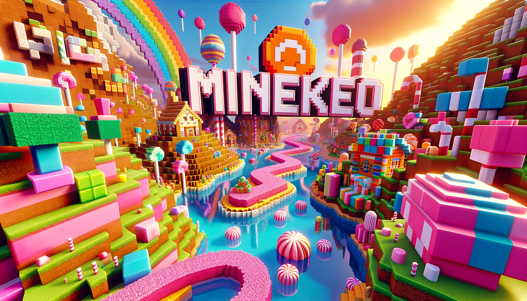 Minekeo Candyverse Minecraft Server - Candy-themed world với các công trình và cảnh quan đẹp mắt